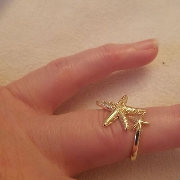 Starfish cuff ring gold tone - Picture 6 of 8